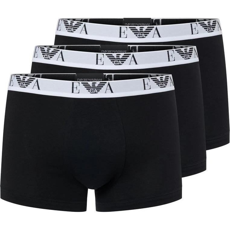 Emporio Armani Bokserki Męskie Bawełniane w 3-paku, Czarny, M