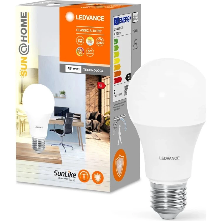 LEDVANCE SMART+ WiFi E27 A40 9W 750lm CRI95