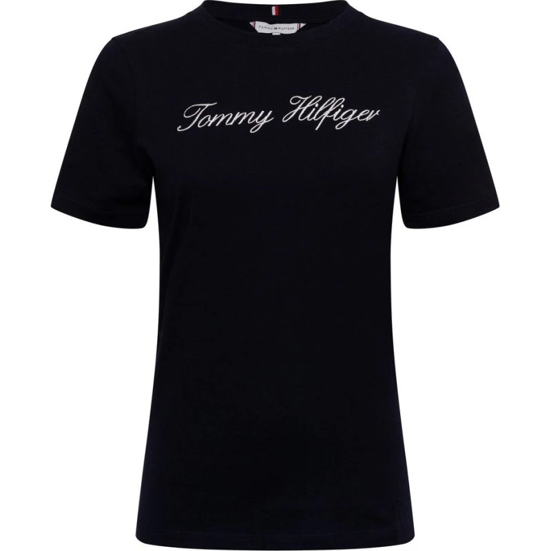 Tommy Hilfiger T-shirt damski niebieski, bawełna, rozmiar S