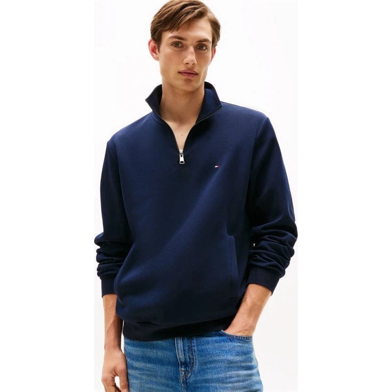 Tommy Hilfiger Bluza Dresowa Troyer Niebieska