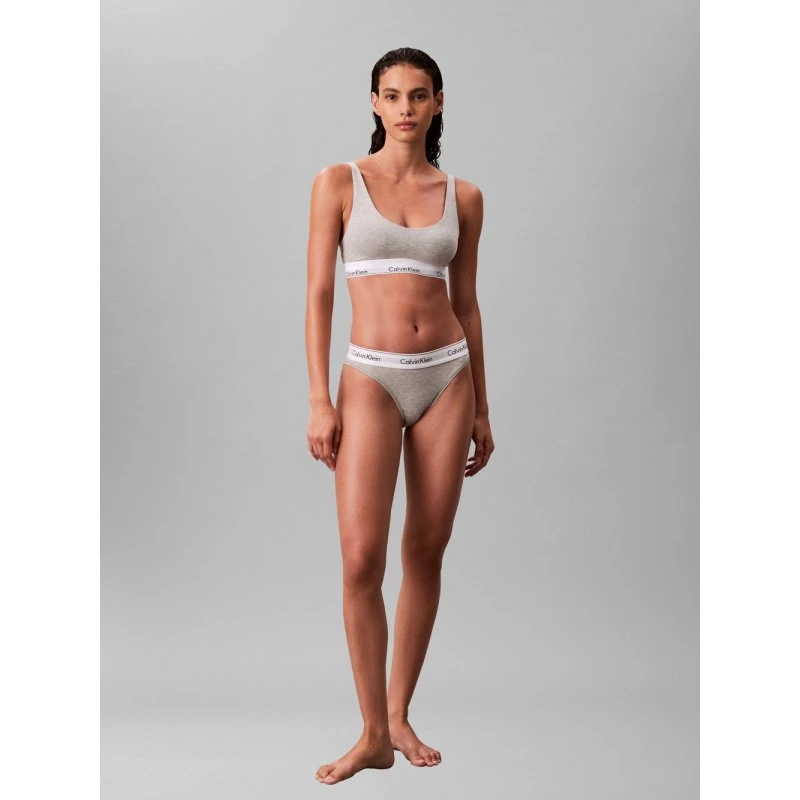Calvin Klein Braletka Bustier Icon Cotton Modal - Szara
