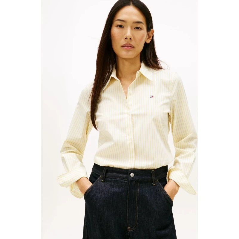 Tommy Hilfiger Koszula Damska z Bawełny - Żółta
