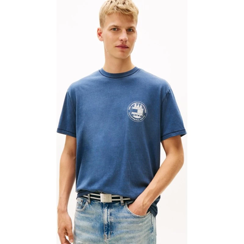 Tommy Jeans Koszulka Męska Niebieska Bawełna XXL
