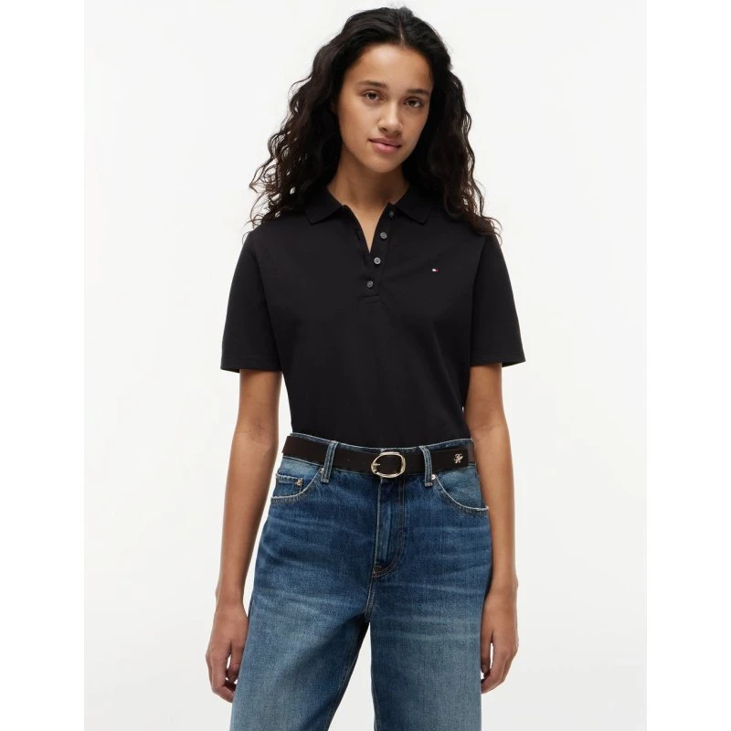 Tommy Hilfiger Koszulka Polo Damska Pika Czarna S