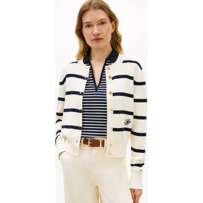 Tommy Hilfiger Kardigan Kobiety Bawełna Biały, XL