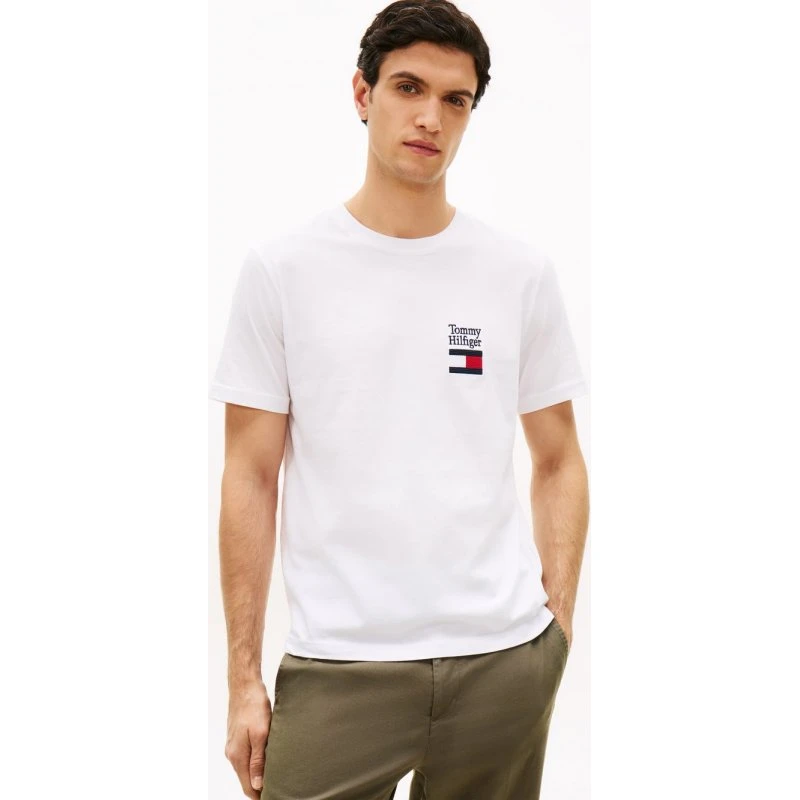 Tommy Hilfiger Koszulka Męska Biała, Rozmiar M