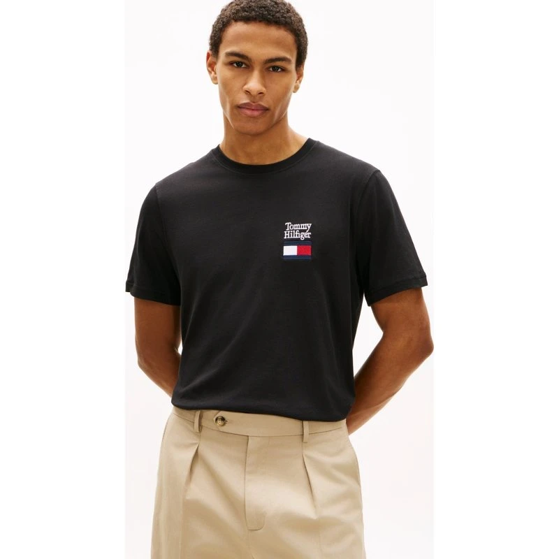 Tommy Hilfiger Koszulka Męska Bawełniana Czarna, M