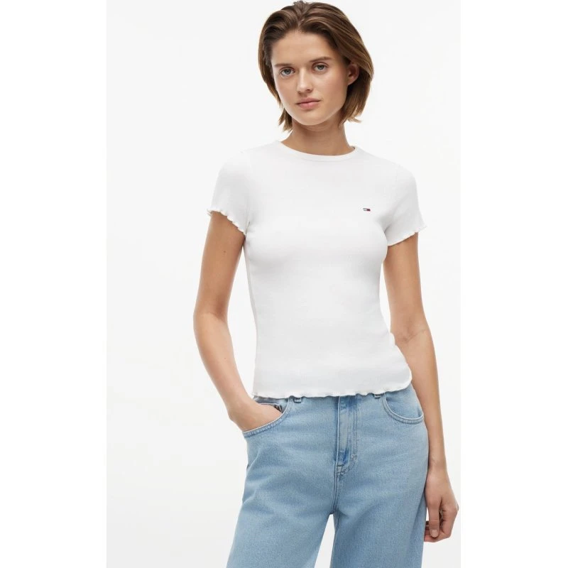 Tommy Jeans Koszulka Damska Biała w Paski