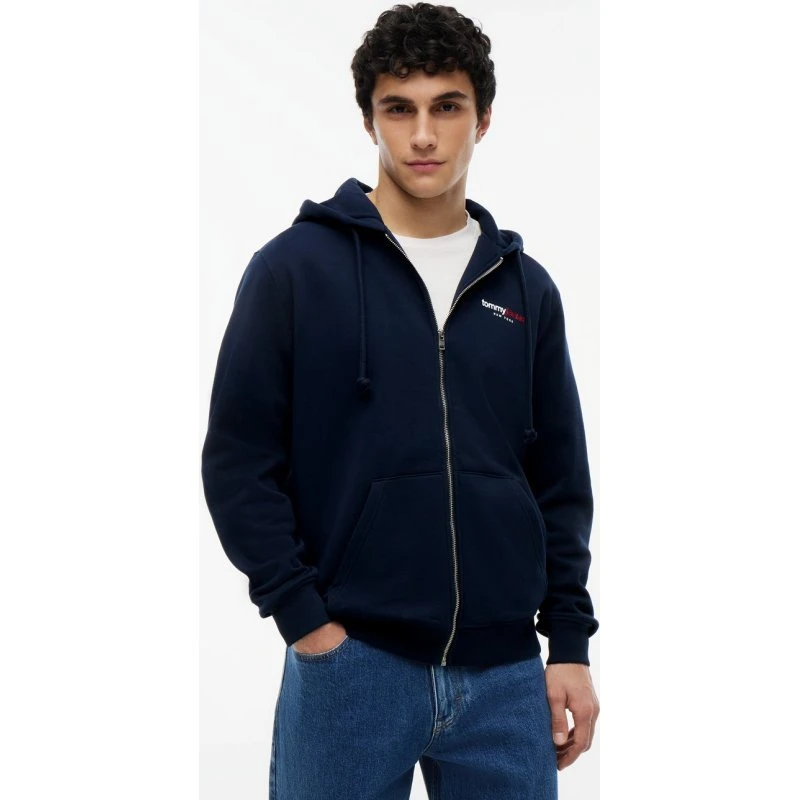 Tommy Jeans Bluza z Kapturem Niebieska