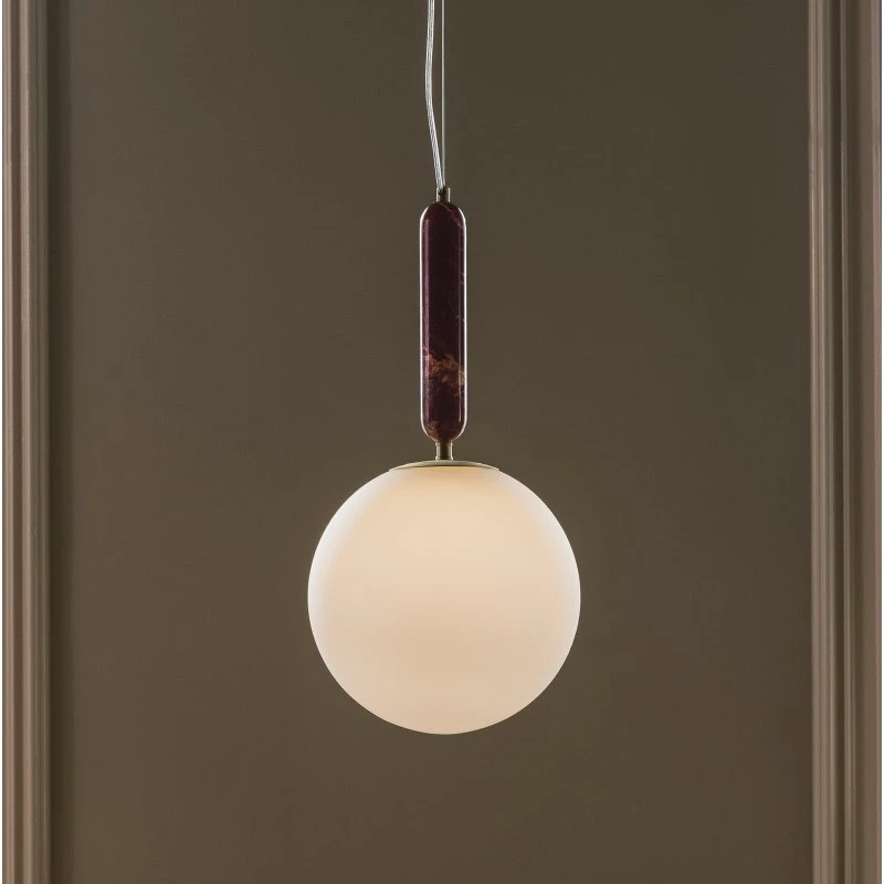 Globen Lighting Torrano Lampa wisząca, czerwony marmur, Ø 30 cm