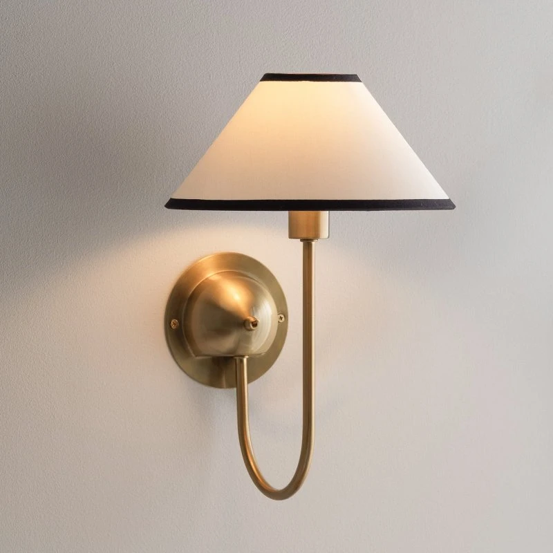 Globen Lighting IRIS Lampa ścienna kremowa, 32 cm, metal i tkanina