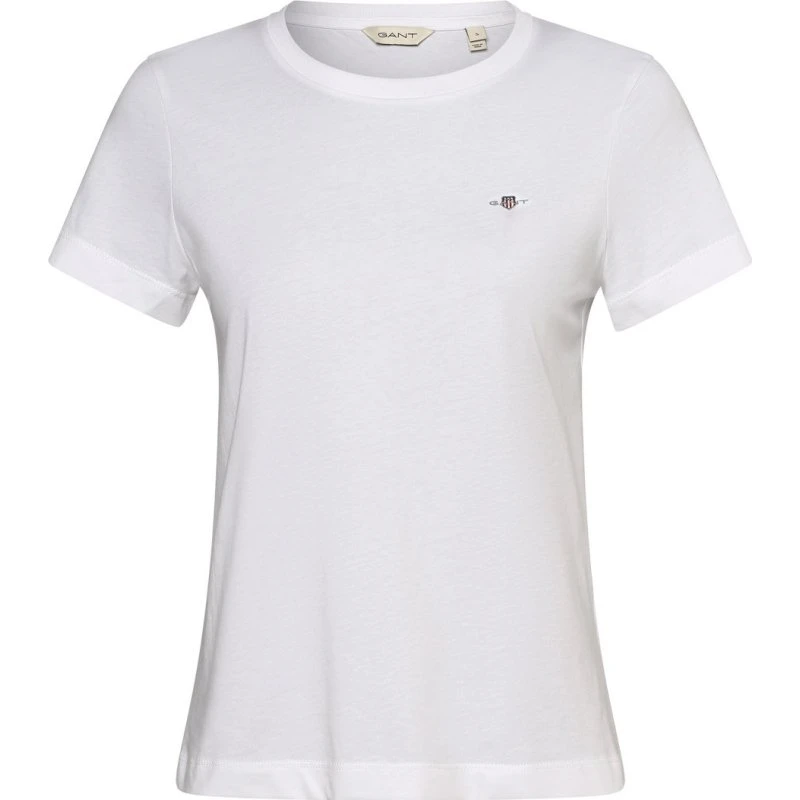 Gant T-shirt damski z bawełny biały, XXL