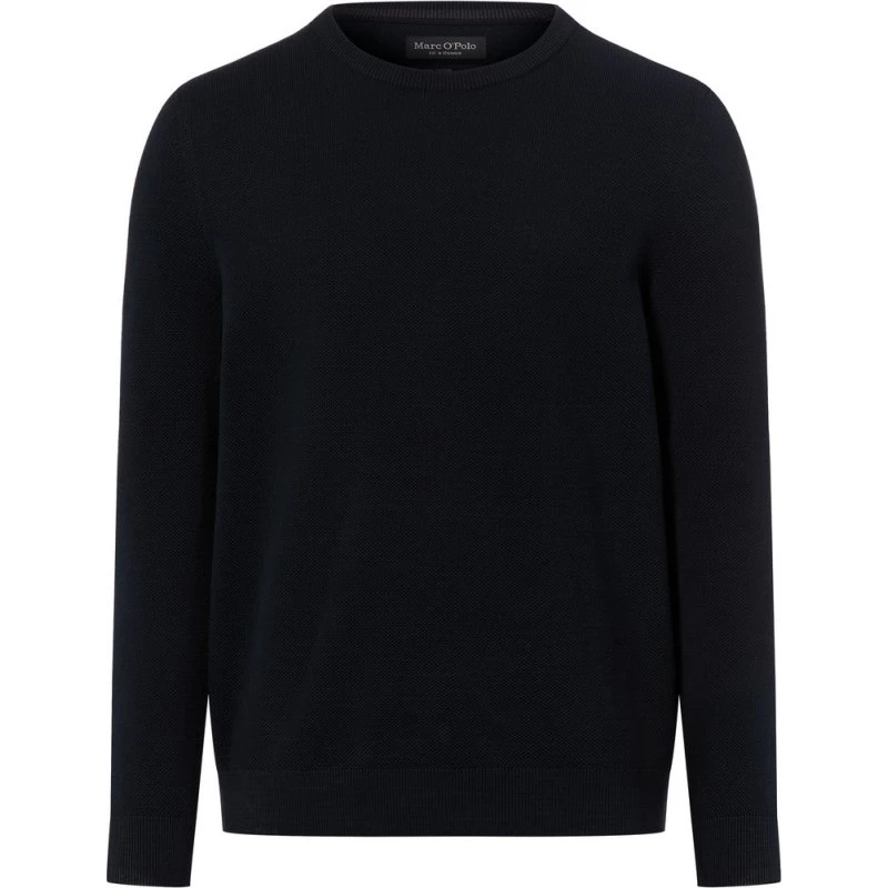 Marc O'Polo Sweter z Dzianiny z Bawełny Niebieski XL