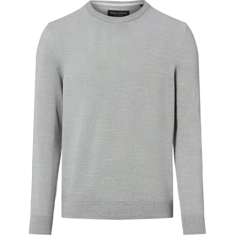 Marc O'Polo Sweter z Dzianiny Męski Srebrny XL
