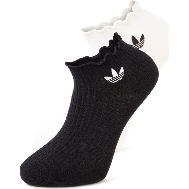adidas Originals Skarpetki Ruffle Quarter 2-pak czarno-białe, M