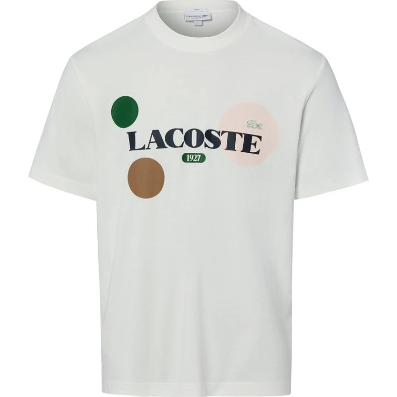 Lacoste Koszulka Męska Biała S, Bawełna 100%