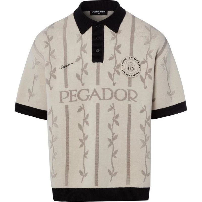 Pegador Koszulka Polo Kinsale beige z motywem kwiatowym