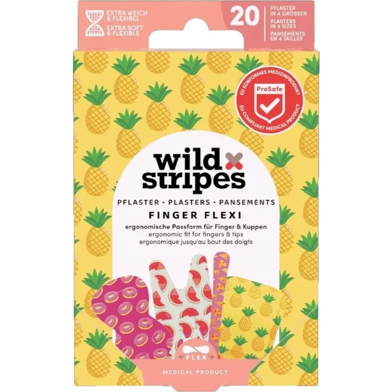 Wild Stripes Finger Flexi – kolorowe plastry na palce, 20 szt.