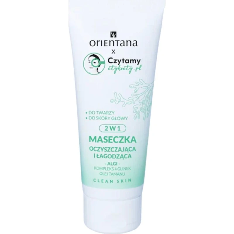 ORIENTANA Maseczka oczyszczająca 2w1 z 4 glinkami i olejem tamanu 50 ml