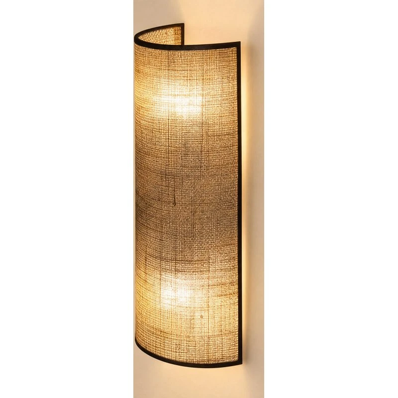 Lampa ścienna Nature – juta/czarny, 40 cm, styl boho