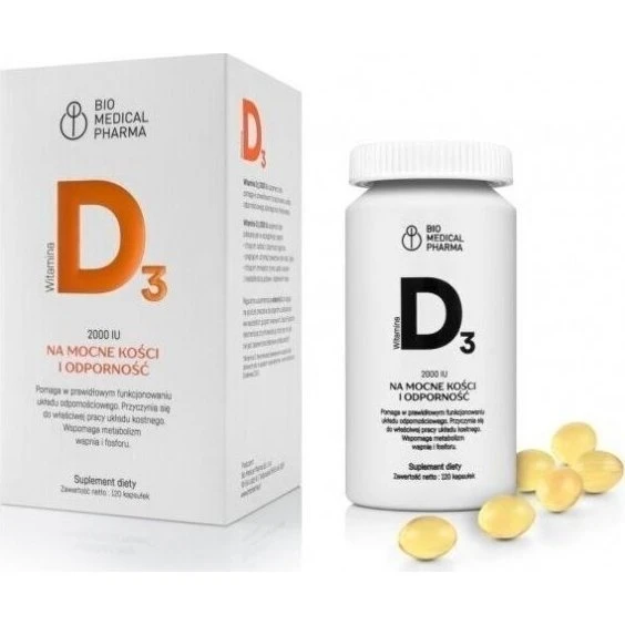 Bio Medical Pharma Witamina D3 2000 IU 120 kapsułek