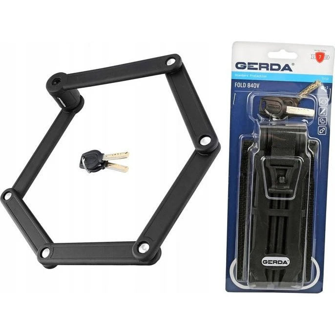 Gerda Fold 840V Zabezpieczenie Rowerowe 84 cm, Czarny