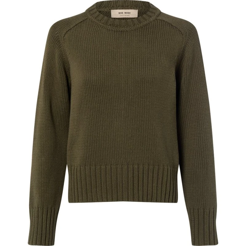 Mos Mosh Sweter z Bawełny - Zielony, M