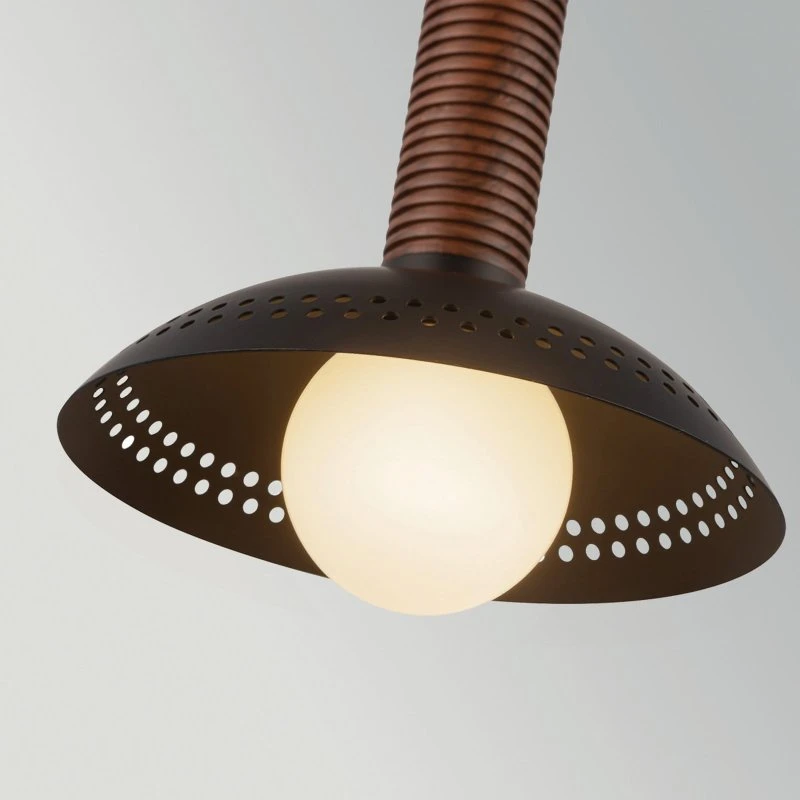 Elstead Żyrandol LED Arden, czarna matowa, Ø 15 cm, ściemniana