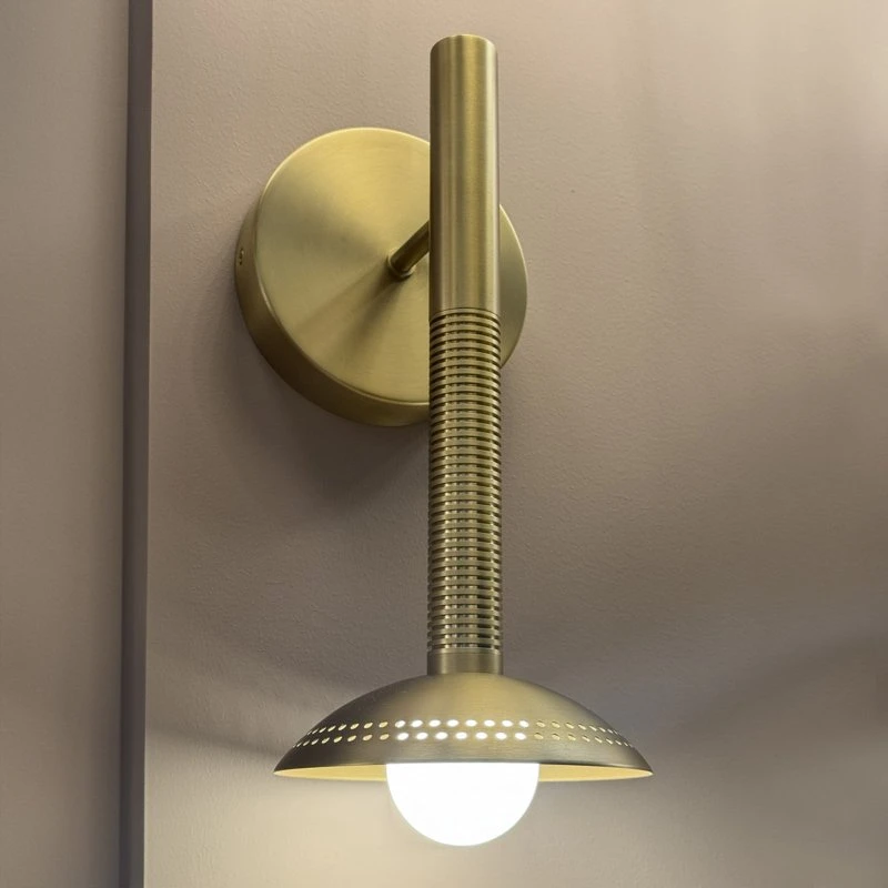 Elstead Kinkiet LED Arden, złoty, 36 cm, ściemniany