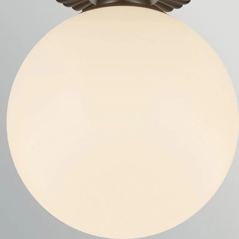 Elstead Otis Lampa sufitowa czarna/opalowa Ø 20 cm IP44