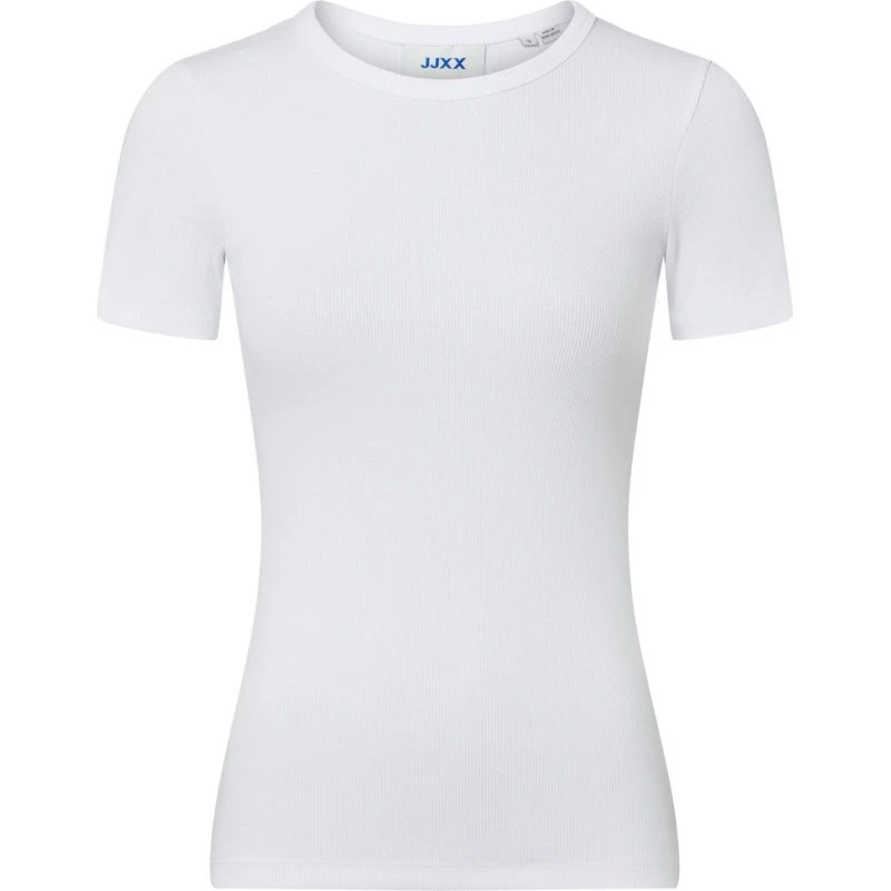 JJXX T-shirt JXFRANKIE STR SS RIB TEE - Biały, M