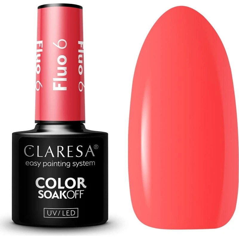 Claresa Soak Off UV/LED Fluo lakier hybrydowy 6 (5g)