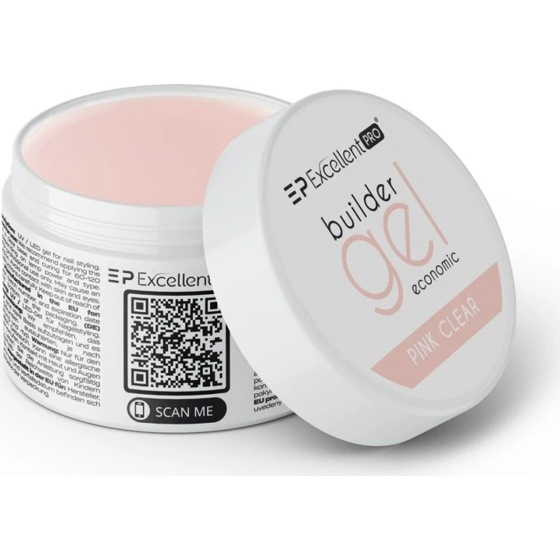 Excellent PRO Builder Gel Economic Pink Clear 15g