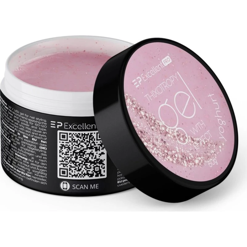 Excellent PRO Thixotropy Gel Yoghurt 50g - Mlecznoróżowy z efektem brokatu