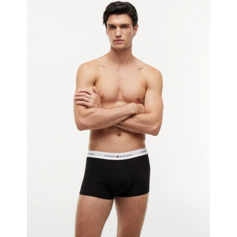Tommy Hilfiger Kąpielówki w 3-paku Mężczyźni, Bawełna, Czarno-białe, M