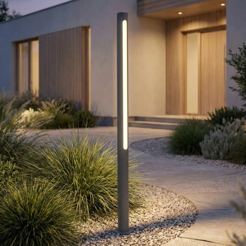 Lindby Słupek oświetleniowy LED Liravel, 90 cm, antracyt, IP65