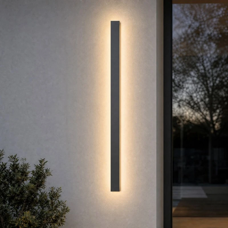Kinkiet LED Lucande Lengo 100 cm, antracyt, światło góra/dół