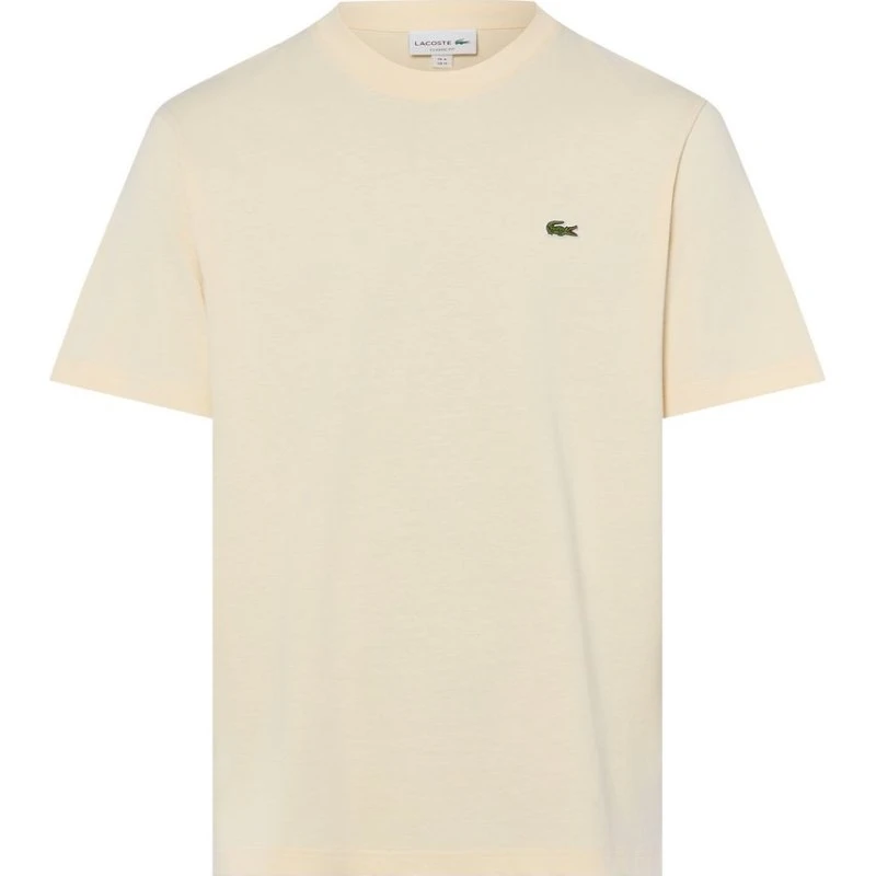 Lacoste Koszulka Męska Beżowa z Bawełny Classic Fit