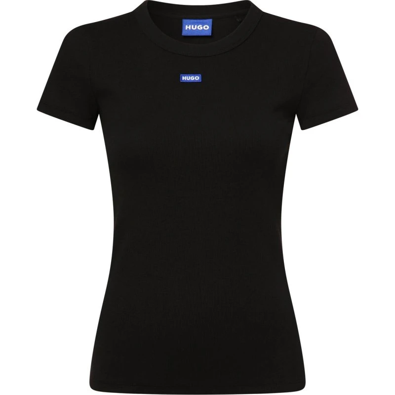 HUGO BLUE Koszulka Easy Tee_B Kobiety Bawełna Czarna, XS