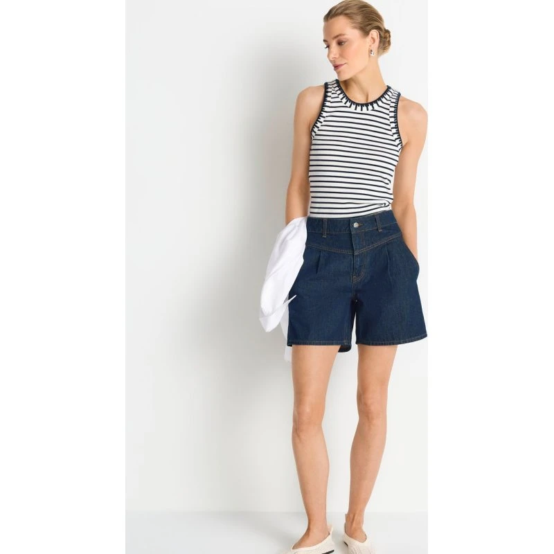 Rich & Royal Szorty Jeansowe Blau Wysoki Stan