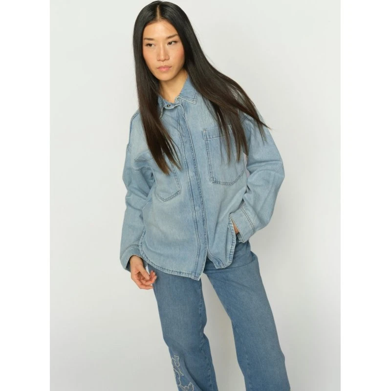 Mos Mosh Bluzka Jeansowa Emm Flower Blau