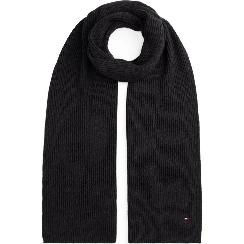 Tommy Hilfiger Szalik Męski Wełniany z Kaszmirem Szary
