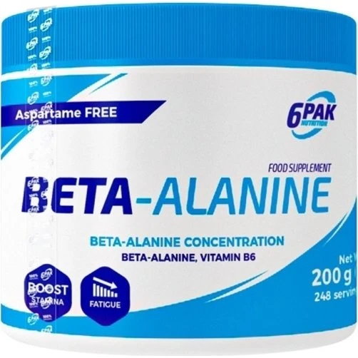 6PAK Beta-Alanine 200g - Suplement Przedtreningowy
