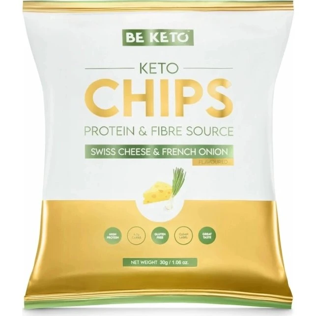 BeKeto Keto Chipsy Ser Szwajcarski & Francuska Cebulka 30g