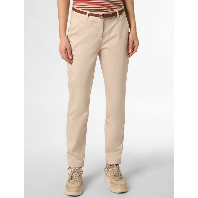 Chinosy Slim Fit z paskiem - Beżowe