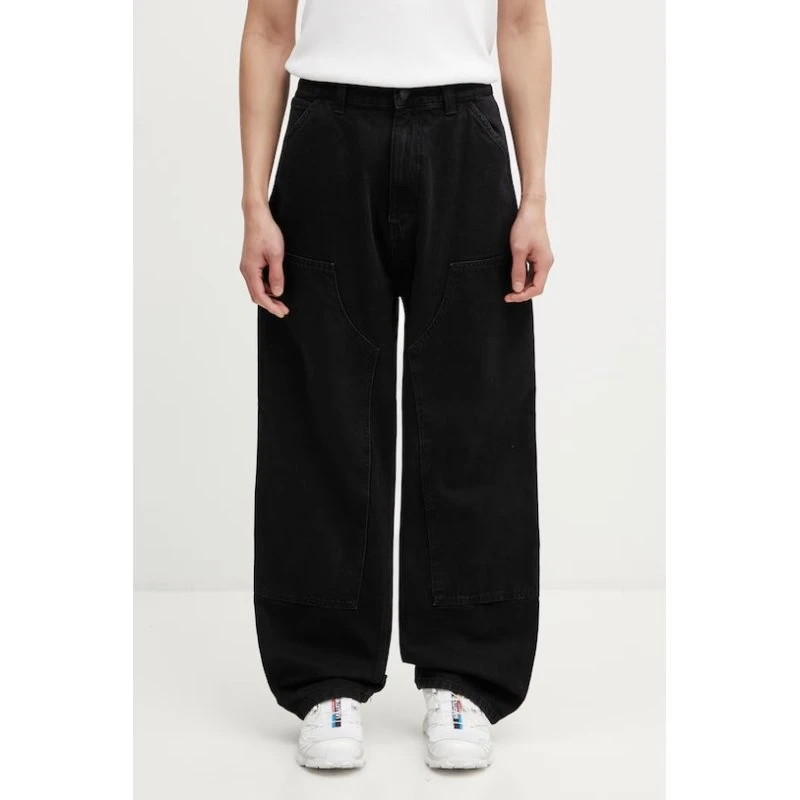 Carhartt WIP OG Double Knee Pant czarne, 100% bawełna, high waist