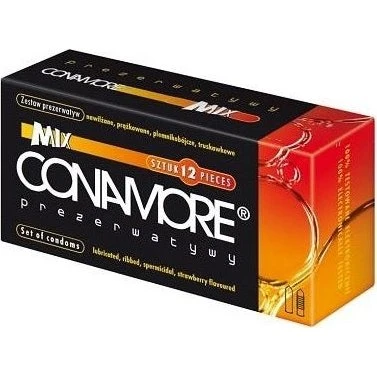Prezerwatywy Conamore Mix 12 sztuk - zestaw różnorodnych typów