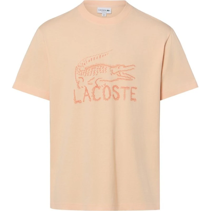 Lacoste T-shirt męski pomarańczowy z logo