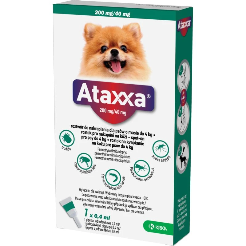 Ataxxa Spot-on dla małych psów do 4 kg - 0,4 ml