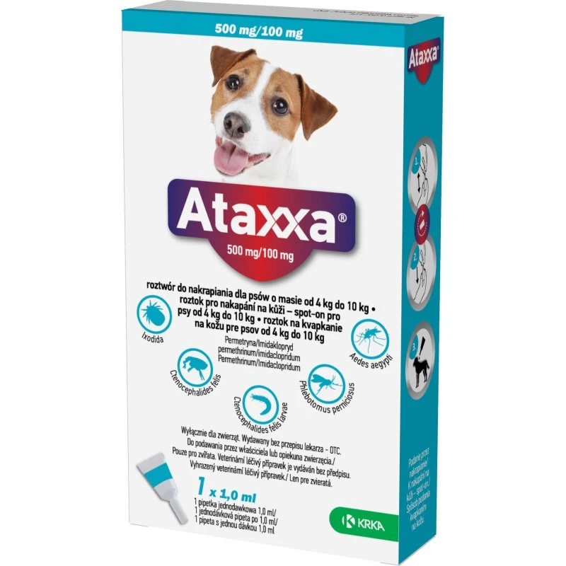 Ataxxa Spot-on dla psów 4-10 kg, 1 ml